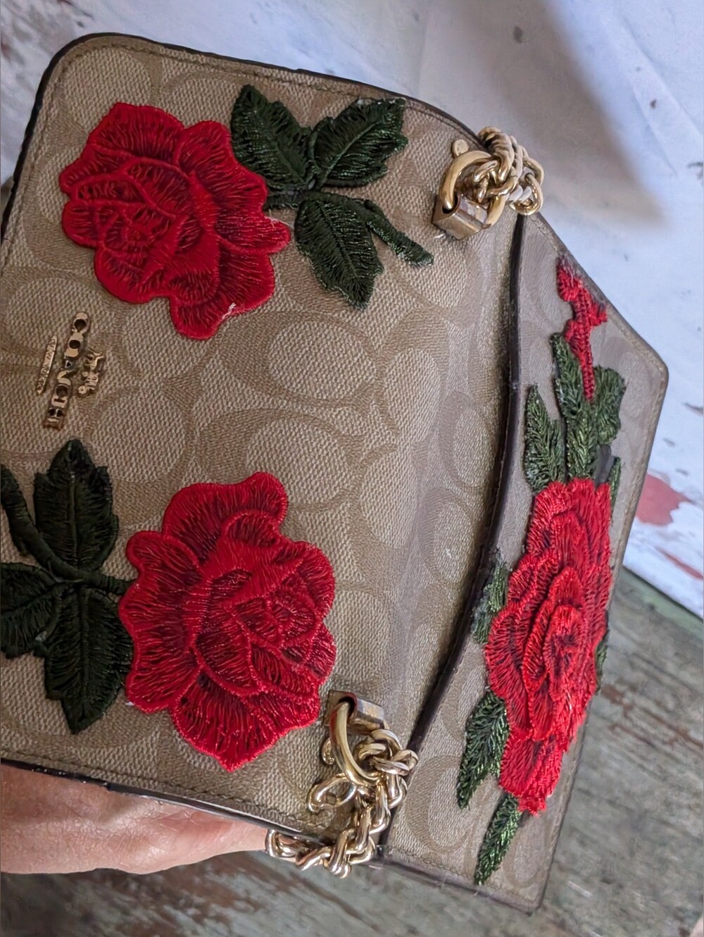 Coach Klare Rose Embroidered Crossbody Handbag - Picture 11 of 16
